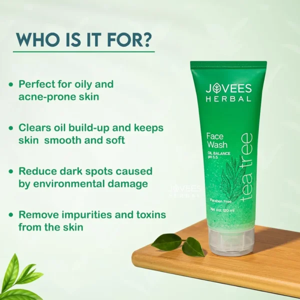 Jovees Tea Tree Oil Control Face Wash for Oily & Acne-Prone Skin