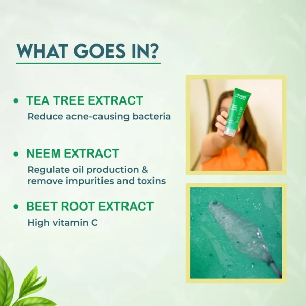 Jovees Tea Tree Oil Control Face Wash for Oily & Acne-Prone Skin