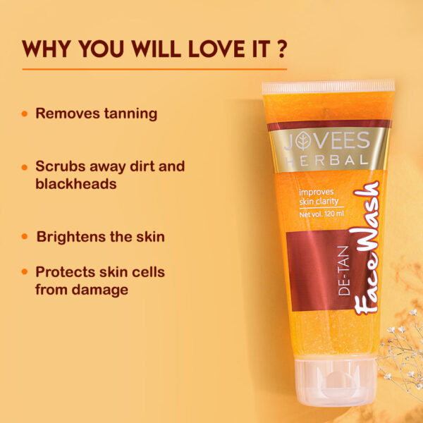 Jovees De-Tan Face Wash for Brightening & De-Tanning Skin