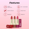 Close-up shot of Colors Queen Lippie Creamy Matte Lipstick in a rich, bold shade, showing smooth application.
