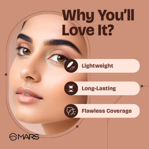 Mars Concealer Liquid Concealer – Full coverage formula for flawless, radiant skin. Conceals blemishes, dark circles, and imperfections.