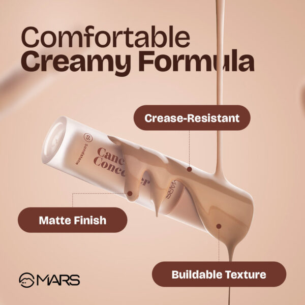 Mars Concealer Liquid Concealer – Full coverage formula for flawless, radiant skin. Conceals blemishes, dark circles, and imperfections.