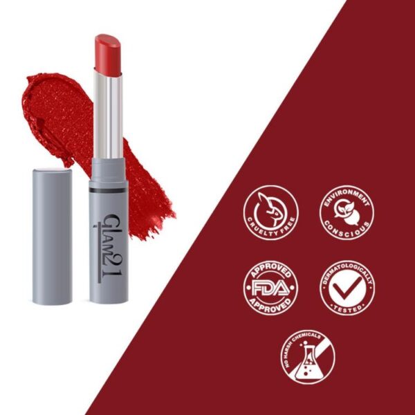Glam21 Non-Transfer Lipstick (2gm) for long-lasting, smudge-proof, and hydrating lip color.