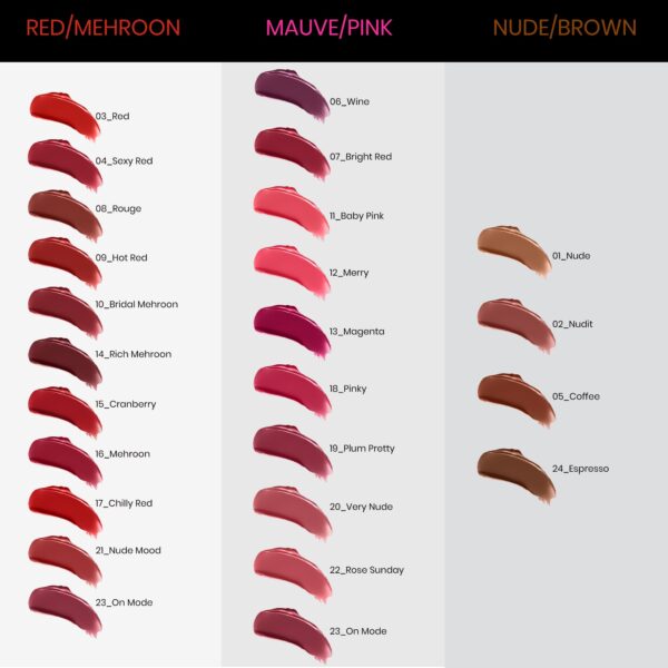 Beauty Berry Kiss Proof Non-Transfer Matte Lipstick for bold, long-lasting, kiss-proof color with a smooth matte finish.