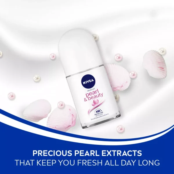 Nivea Pearl & Beauty Deodorant Roll-On Bottle with Smooth, Fresh Skin
